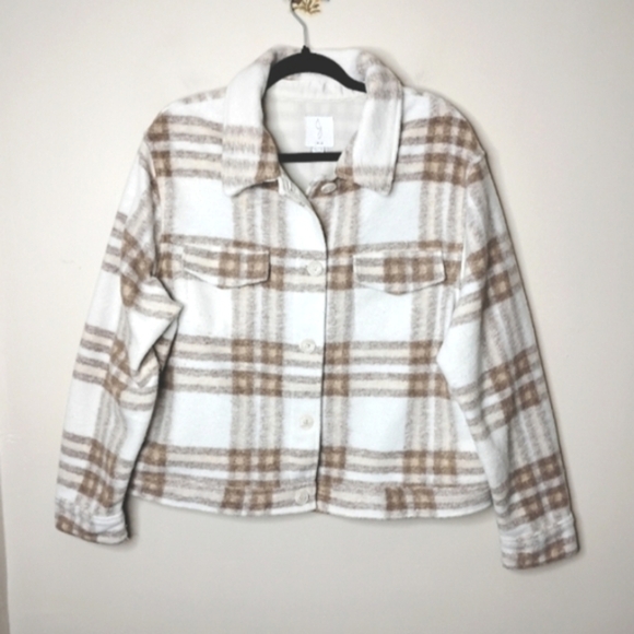 Joie Oversized Flannel Shirt Jacket XL Casual Cabincore Fall Preppy - Picture 2 of 6